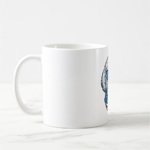 Patriotic Fluffy Dog Vector Illustration_1 Coffee Mug