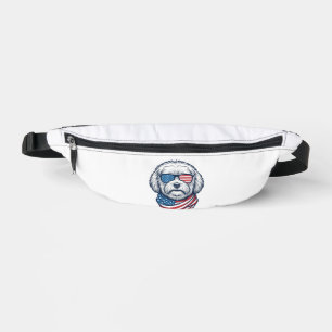 Patriotic Fluffy Dog Vector Illustration_1 Fanny Pack