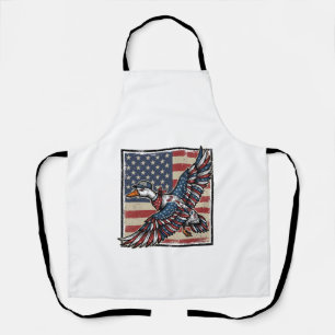 Patriotic Flying Duck Vintage Engraving Shirt Desi Apron