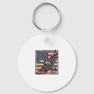 Patriotic Flying Duck Vintage Engraving Shirt Desi Keychain