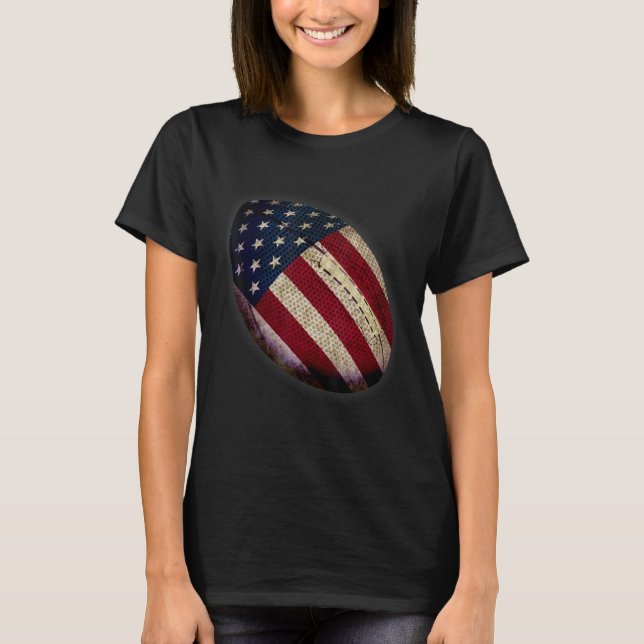 Patriotic Football 4th of July Men USA American Fl T-Shirt (Front)