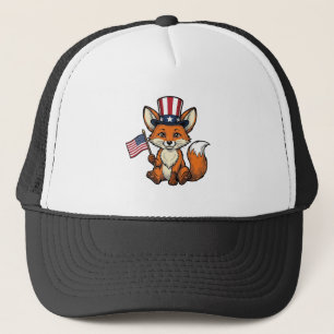 Patriotic Fox Vintage Engraving Shirt Design_1 Trucker Hat