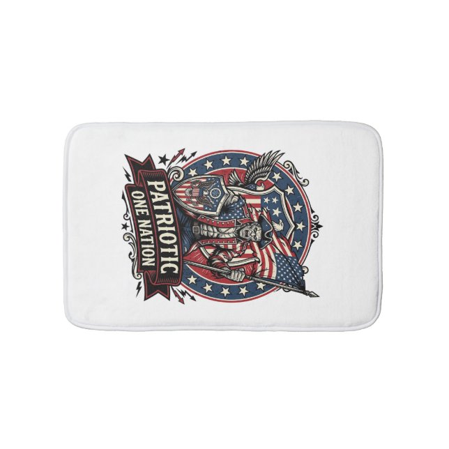 Patriotic Frankenstein Freedom Brute Horror Monste Bath Mat (Front)