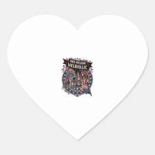 Patriotic Frankenstein Freedom Brute Horror Monste Heart Sticker