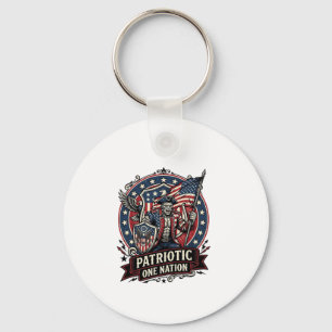 Patriotic Frankenstein Freedom Brute Horror Monste Keychain