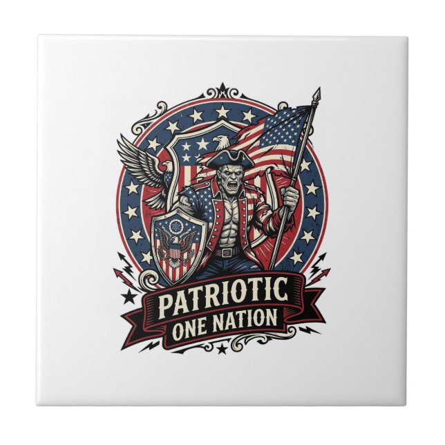 Patriotic Frankenstein Freedom Brute Horror Monste Tile (Front)