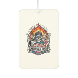 Patriotic Freedom Guitarist Skull Music Rock Metal Air Freshener