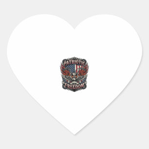 Patriotic Freedom Handlebars Biker Road Freedom Pa Heart Sticker