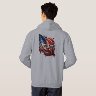 Patriotic "Freedom" Hoodie with "Navy" on Pocket