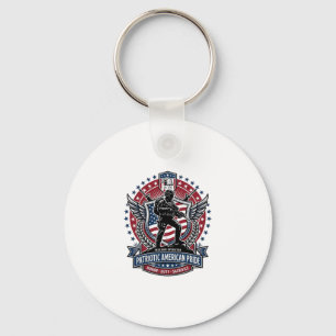 Patriotic Freedom Operator Silhouette Military Ins Keychain