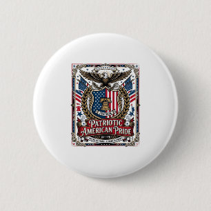 Patriotic Freedom Shield Liberty Icons & Symbols V 2 Inch Round Button