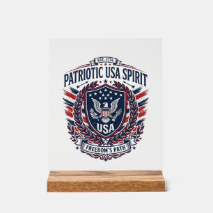 Patriotic Freedom Shield Liberty Icons & Symbols V Acrylic Sign
