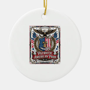 Patriotic Freedom Shield Liberty Icons & Symbols V Ceramic Ornament