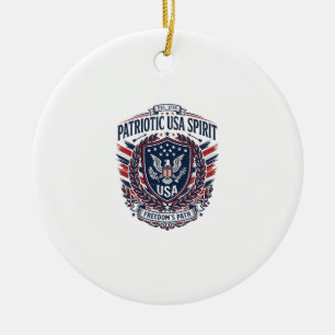 Patriotic Freedom Shield Liberty Icons & Symbols V Ceramic Ornament