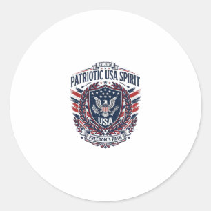 Patriotic Freedom Shield Liberty Icons & Symbols V Classic Round Sticker