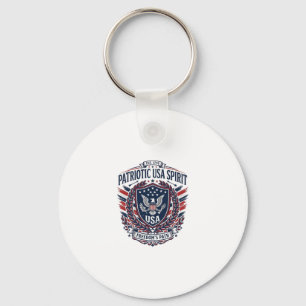 Patriotic Freedom Shield Liberty Icons & Symbols V Keychain