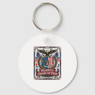 Patriotic Freedom Shield Liberty Icons & Symbols V Keychain