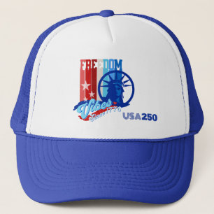 Patriotic Freedom Vibes USA 250 Trucker Hat