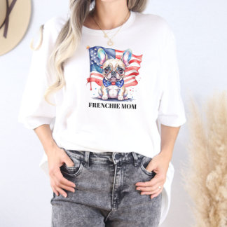 Patriotic French bulldog frenchie mom Tri-Blend Shirt