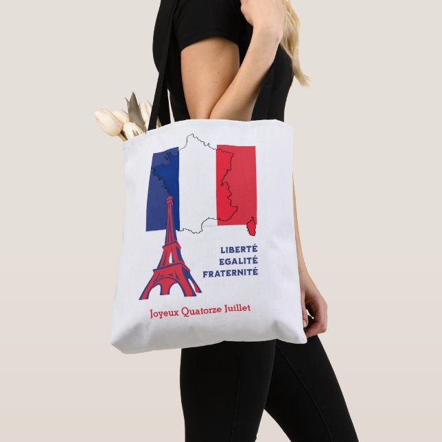 Patriotic French Flag BASTILLE DAY Tote Bag (Close Up)