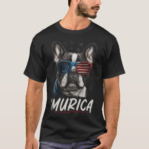 Patriotic Frenchie Dog American Flag 4th Of July 2 T-Shirt