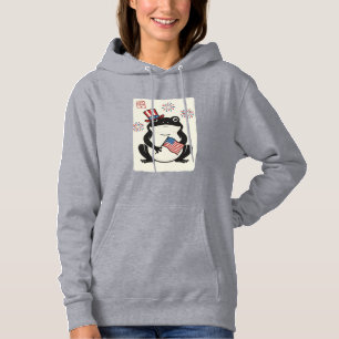 Patriotic Frog Vintage Engraving Vector Art_1 Hoodie