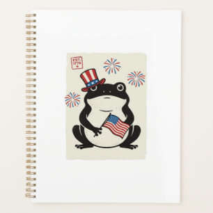Patriotic Frog Vintage Engraving Vector Art_1 Planner