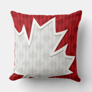 Patriotic Fun Canada Maple Leaf Throw Pillow