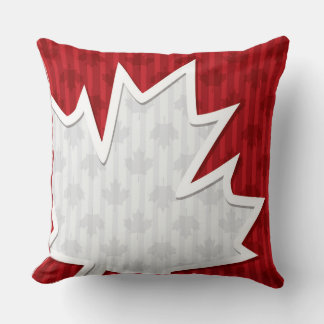 Patriotic Fun Canada Maple Leaf Throw Pillow