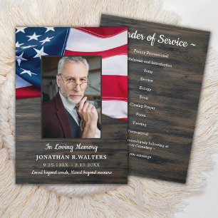 Patriotic Funeral Order Of Service Veteran Program