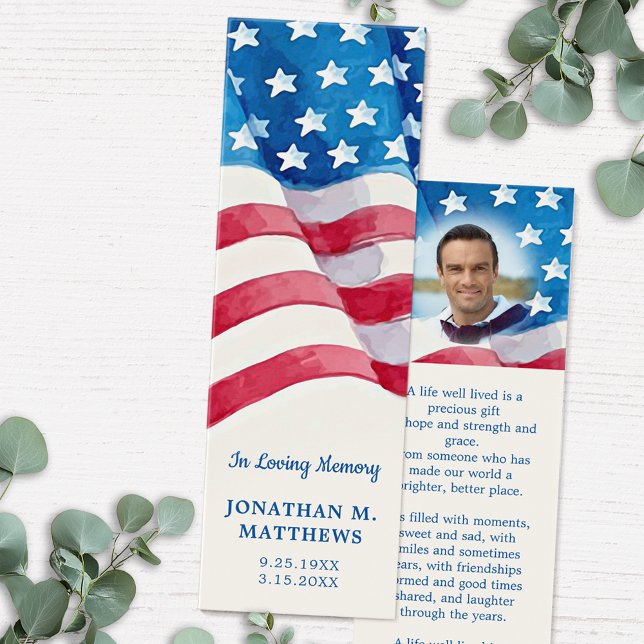 Patriotic Funeral Prayer Flag Memorial Bookmark (Creator Uploaded)