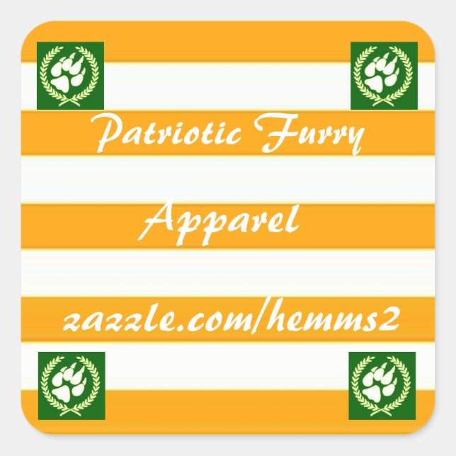 Patriotic Furry Apparel Sticker (Front)