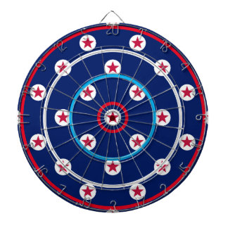 Patriotic Game Night Red White Blue Stars Stripes Dartboard