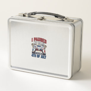 Patriotic Gamer 4th of July Vintage Vector Shirt_1 Metal Lunch Box