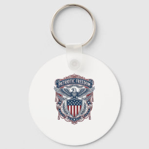 Patriotic Garden Flag Style Vector Graphic Tee_1 Keychain