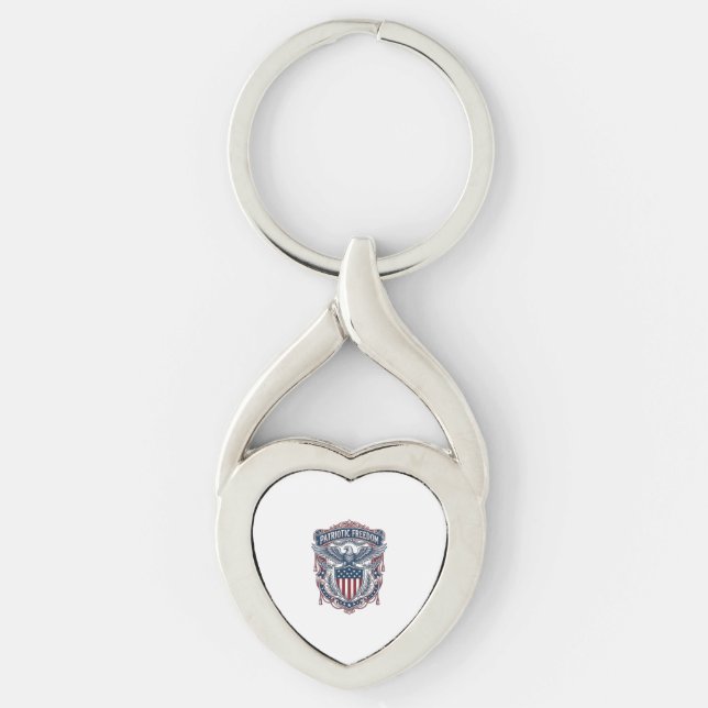 Patriotic Garden Flag Style Vector Graphic Tee_1 Keychain (Front)
