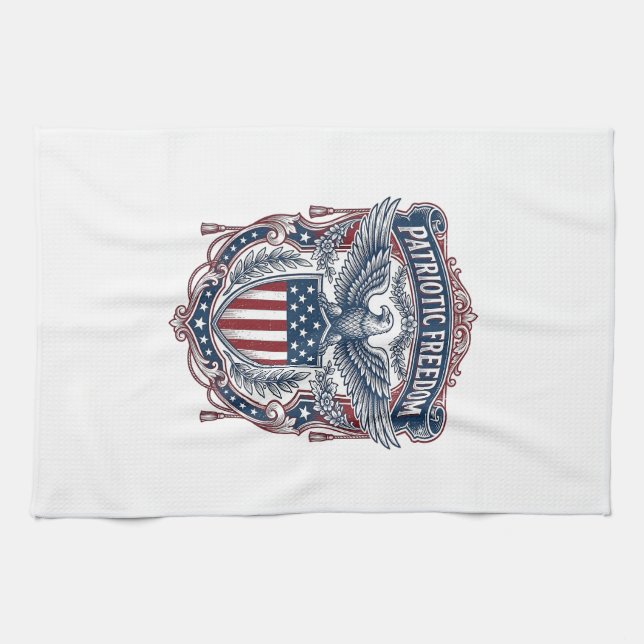 Patriotic Garden Flag Style Vector Graphic Tee_1 Kitchen Towel (Horizontal)