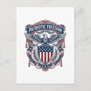 Patriotic Garden Flag Style Vector Graphic Tee_1 Postcard