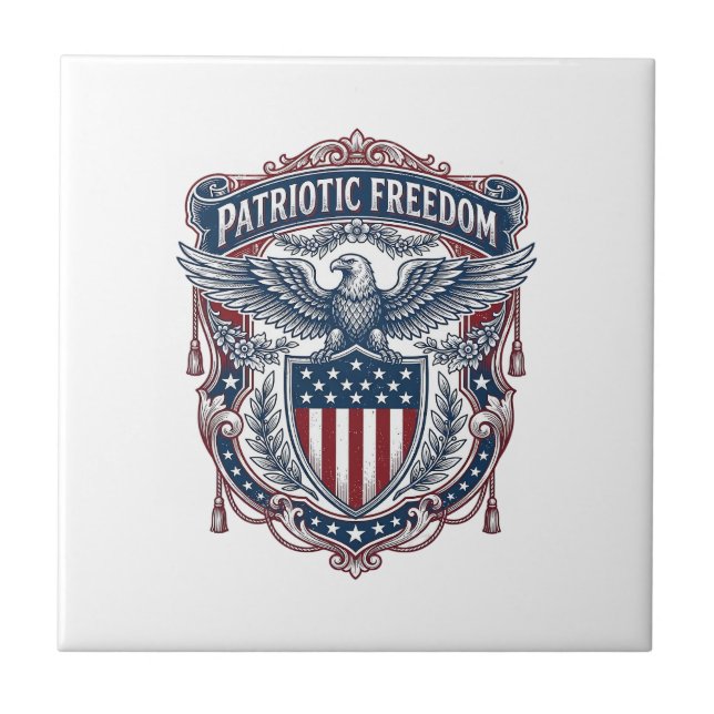 Patriotic Garden Flag Style Vector Graphic Tee_1 Tile (Front)