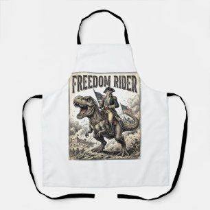 Patriotic George Washington Riding T-rex Freedom R Apron