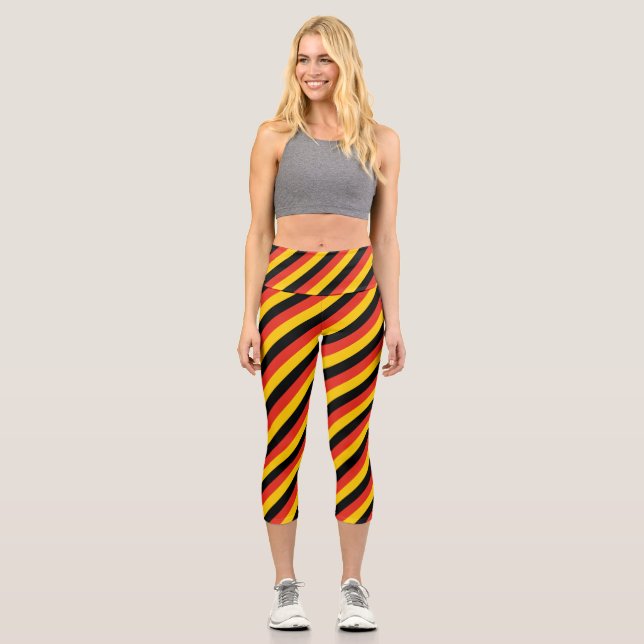 Patriotic German Flag Capri Leggings (Front)