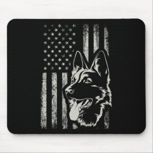 Patriotic German Shepherd American Flag 4th Of Jul Mouse Pad