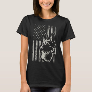 Patriotic German Shepherd American Flag 4th Of Jul T-Shirt