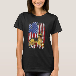 Patriotic German Shepherd American Flag 4th Of Jul T-Shirt