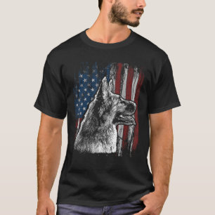 Patriotic German Shepherd American Flag Dog Gift M T-Shirt