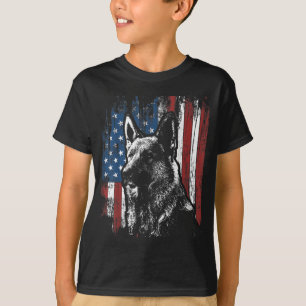 Patriotic German Shepherd American Flag Dog Gift M T-Shirt