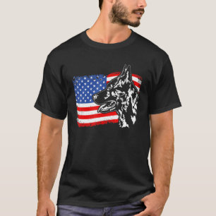 Patriotic German Shepherd American Flag Gsh Shephe T-Shirt