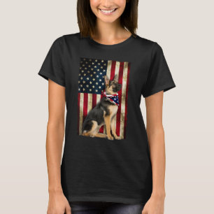 Patriotic German Shepherd American Flag Vintage 4t T-Shirt