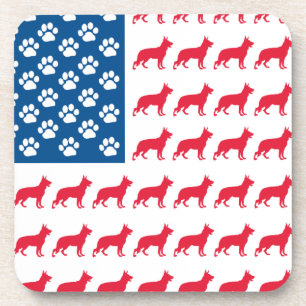 Patriotic German Shepherd Coaster