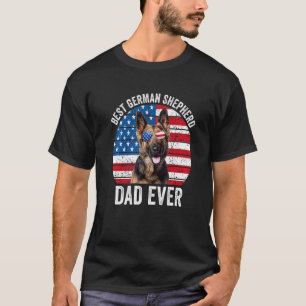 Patriotic German Shepherd Dad American Flag Dog O T-Shirt